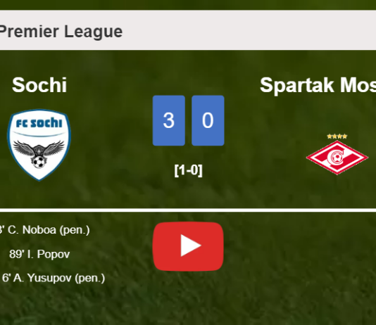 Sochi prevails over Spartak Moskva 3-0. HIGHLIGHTS