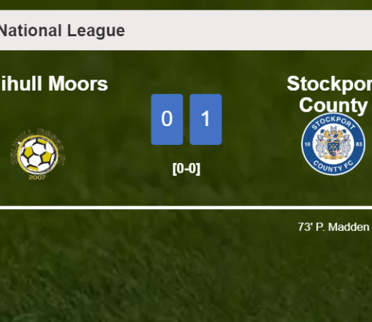 Stockport County prevails over Solihull Moors 1-0 with a goal scored by P. Madden