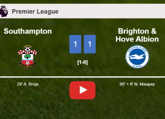 Brighton & Hove Albion steals a draw against Southampton. HIGHLIGHTS