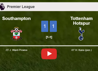 Southampton and Tottenham Hotspur draw 1-1 on Tuesday. HIGHLIGHTS