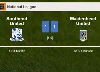Southend United and Maidenhead United draw 1-1 on Tuesday