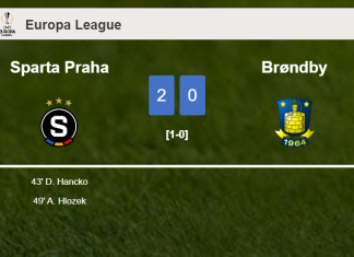 Sparta Praha prevails over Brøndby 2-0 on Thursday