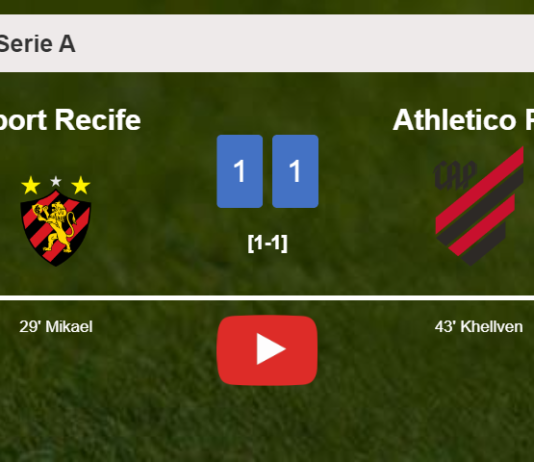 Sport Recife and Athletico PR draw 1-1 after E. Felipe didn't score a penalty. HIGHLIGHTS
