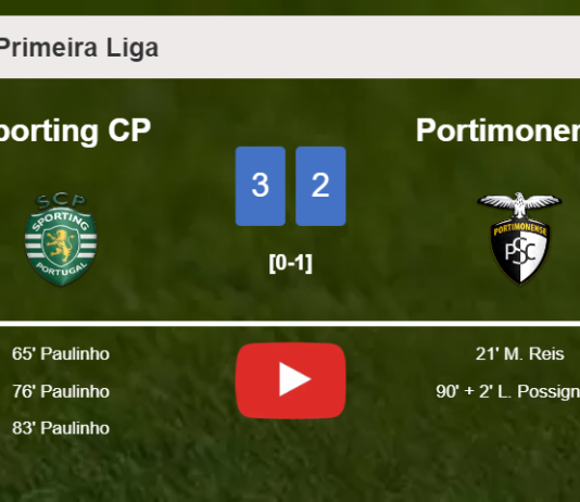 Sporting CP beats Portimonense 3-2 with 3 goals from P. . HIGHLIGHTS