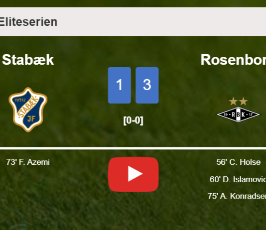 Rosenborg beats Stabæk 3-1. HIGHLIGHTS