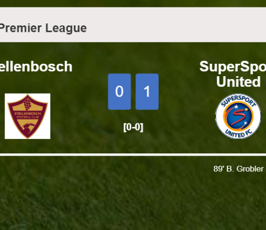 SuperSport United tops Stellenbosch 1-0 with a late goal scored by B. Grobler