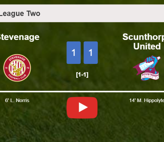 Stevenage and Scunthorpe United draw 1-1 on Tuesday. HIGHLIGHTS