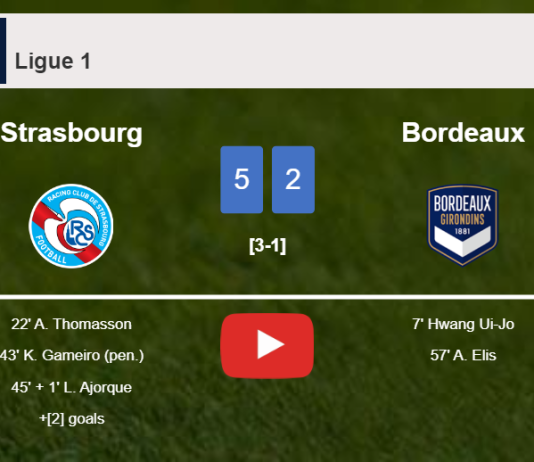 Strasbourg destroys Bordeaux 5-2 with a superb match. HIGHLIGHTS