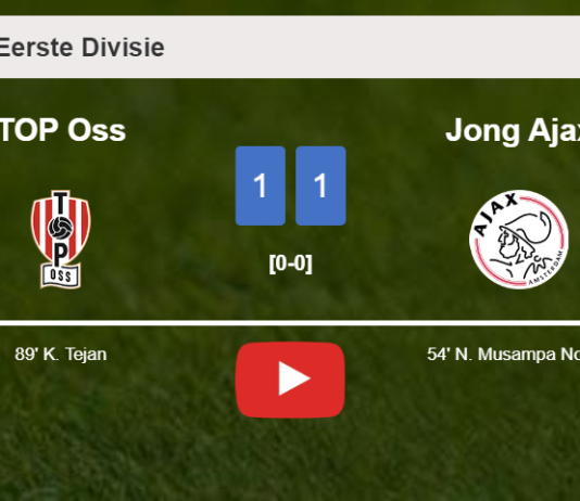 TOP Oss grabs a draw against Jong Ajax. HIGHLIGHTS