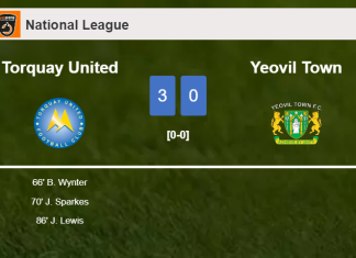 Torquay United defeats Yeovil Town 3-0