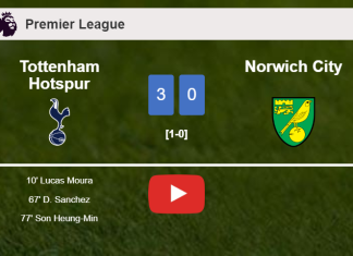 Tottenham Hotspur conquers Norwich City 3-0. HIGHLIGHTS