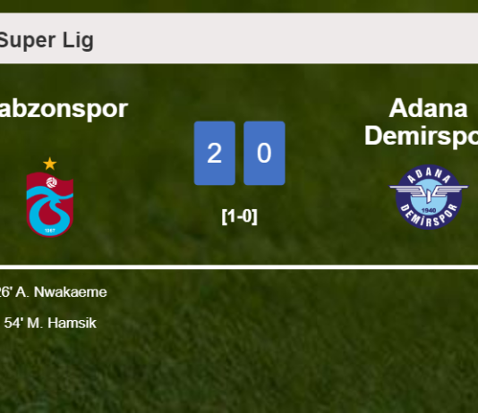 Trabzonspor tops Adana Demirspor 2-0 on Saturday