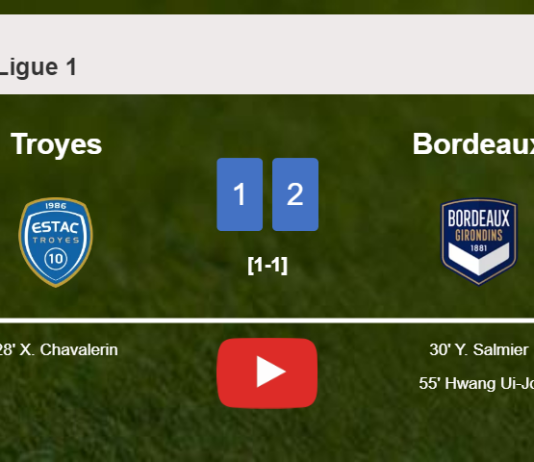 Bordeaux recovers a 0-1 deficit to prevail over Troyes 2-1. HIGHLIGHTS