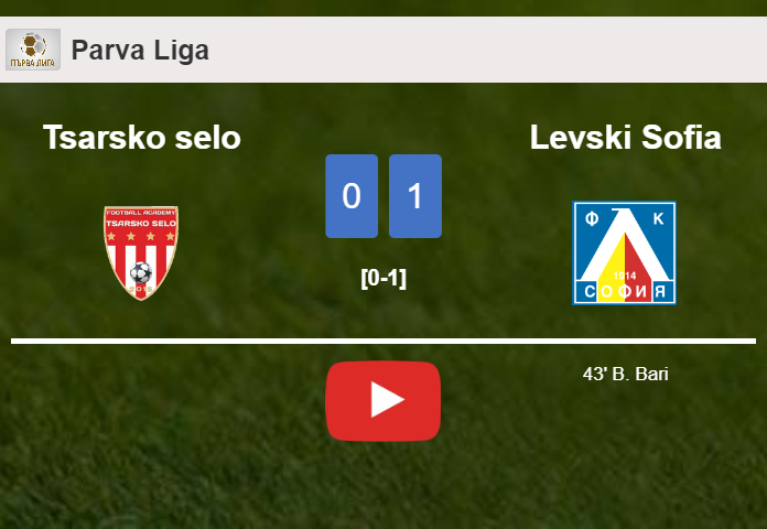 Levski Sofia overcomes Tsarsko selo 1-0 with a goal scored by B. Bari. HIGHLIGHTS