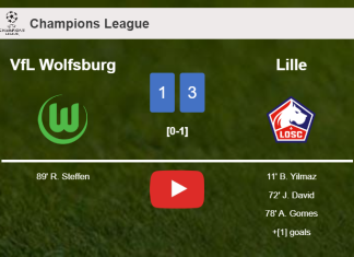 Lille tops VfL Wolfsburg 3-1. HIGHLIGHTS