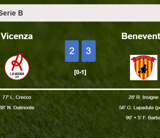 Benevento defeats Vicenza 3-2
