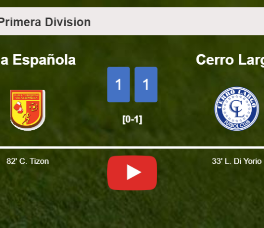 Villa Española and Cerro Largo draw 1-1 on Sunday. HIGHLIGHTS