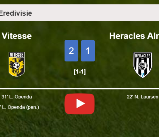 Vitesse recovers a 0-1 deficit to defeat Heracles Almelo 2-1 with L. Openda scoring 2 goals. HIGHLIGHTS
