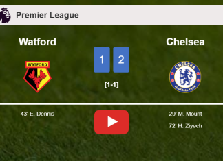 Chelsea overcomes Watford 2-1. HIGHLIGHTS