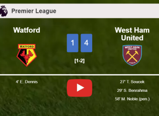 West Ham United tops Watford 4-1 after recovering from a 0-1 deficit. HIGHLIGHTS