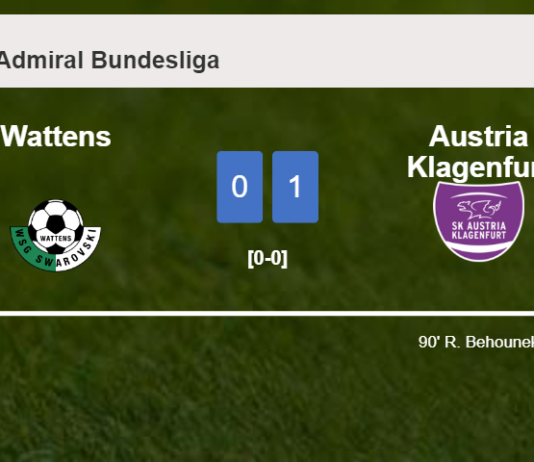 Austria Klagenfurt conquers Wattens 1-0 with a late goal scored by R. Behounek