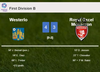 Westerlo overcomes Royal Excel Mouscron 4-3