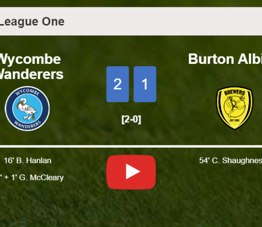Wycombe Wanderers tops Burton Albion 2-1. HIGHLIGHTS