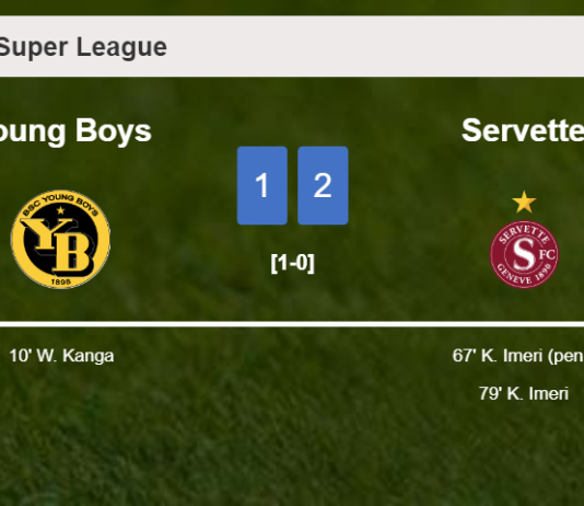 Servette recovers a 0-1 deficit to defeat Young Boys 2-1 with K. Imeri scoring 2 goals