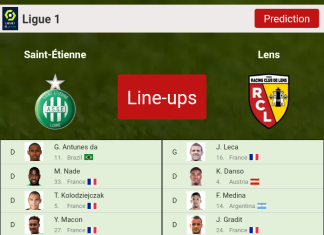 PREDICTED STARTING LINE UP: Saint-Étienne vs Lens - 15-01-2022 Ligue 1 - France