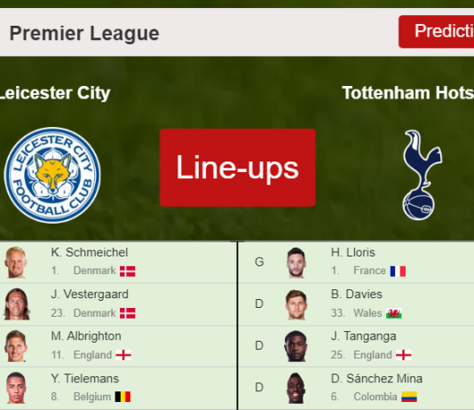 UPDATED PREDICTED LINE UP: Leicester City vs Tottenham Hotspur - 19-01-2022 Premier League - England