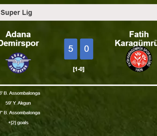 Adana Demirspor estinguishes Fatih Karagümrük 5-0 with a superb match
