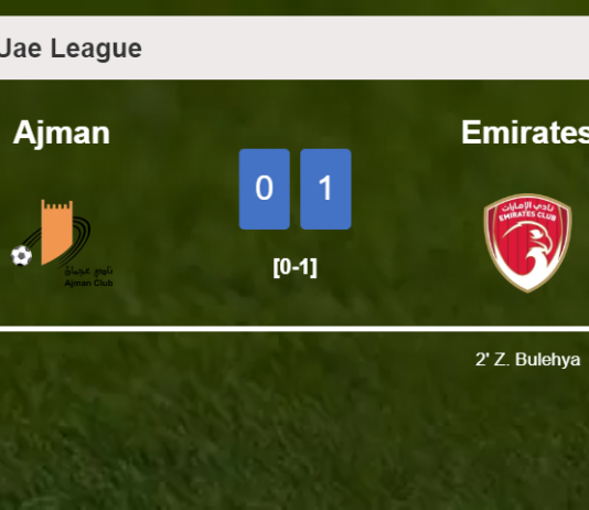 Emirates overcomes Ajman 1-0 with a goal scored by Z. Bulehya
