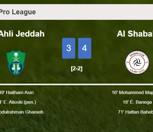 Al Shabab defeats Al Ahli Jeddah 4-3
