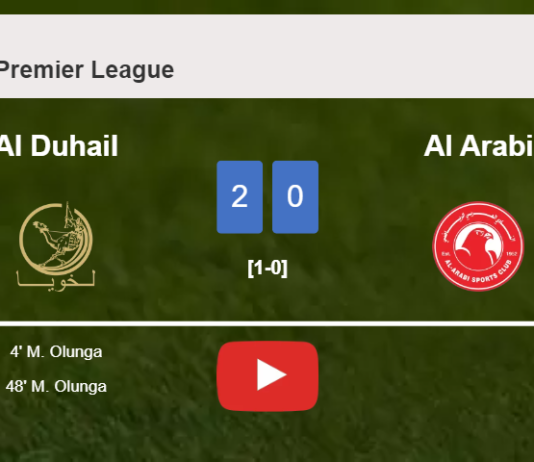 M. Olunga scores 2 goals to give a 2-0 win to Al Duhail over Al Arabi. HIGHLIGHTS
