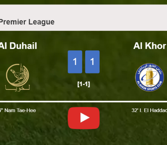 Al Duhail and Al Khor draw 1-1 on Tuesday. HIGHLIGHTS