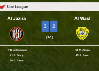 Al Jazira tops Al Wasl after recovering from a 1-2 deficit
