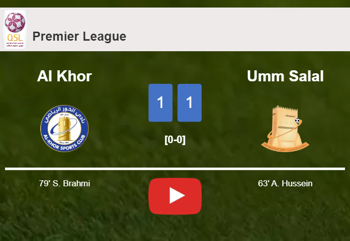 Al Khor and Umm Salal draw 1-1 on Saturday. HIGHLIGHTS
