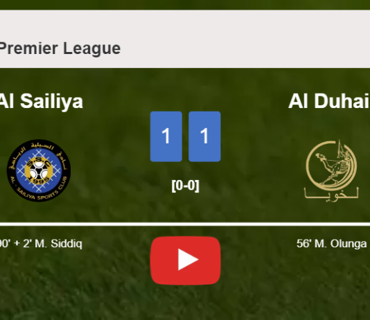 Al Sailiya steals a draw against Al Duhail. HIGHLIGHTS