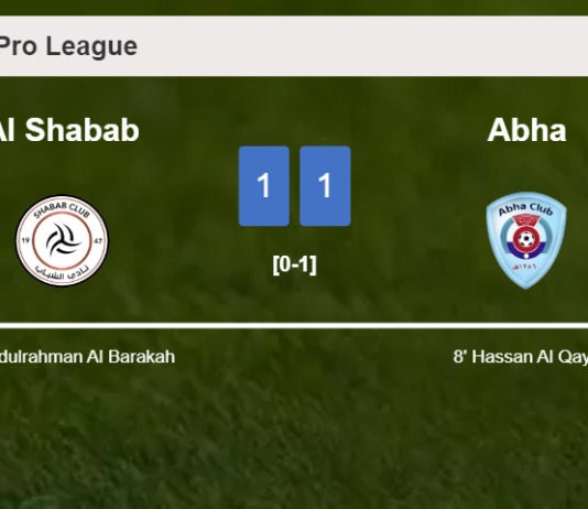 Al Shabab and Abha draw 1-1 on Saturday