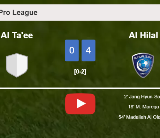 Al Hilal prevails over Al Ta'ee 4-0 after playing a incredible match. HIGHLIGHTS