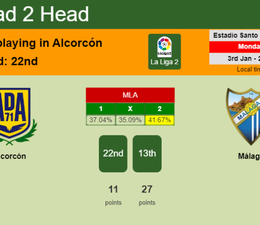 H2H, PREDICTION. Alcorcón vs Málaga | Odds, preview, pick, kick-off time 03-01-2022 - La Liga 2