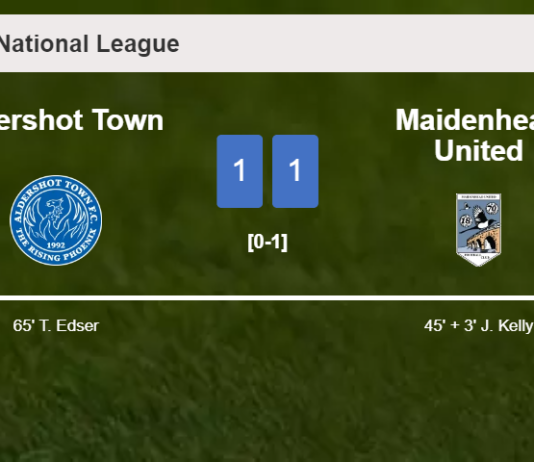 Aldershot Town and Maidenhead United draw 1-1 on Saturday