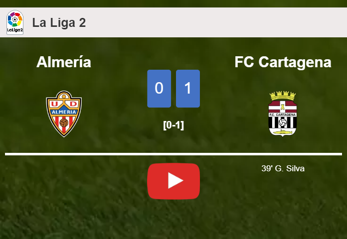 FC Cartagena tops Almería 1-0 with a goal scored by G. Silva. HIGHLIGHTS