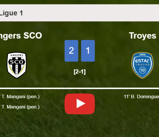 Angers SCO recovers a 0-1 deficit to top Troyes 2-1 with T. Mangani scoring 2 goals. HIGHLIGHTS