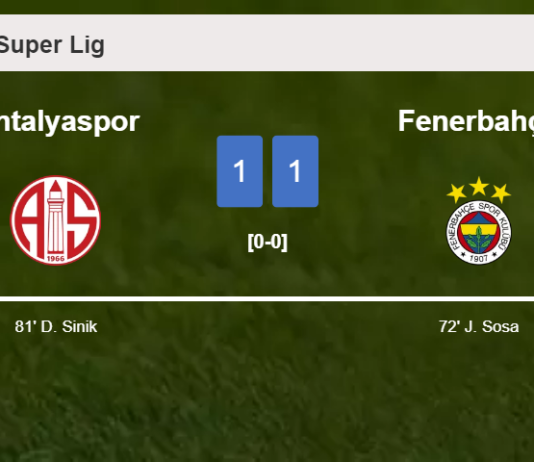 Antalyaspor and Fenerbahçe draw 1-1 on Saturday