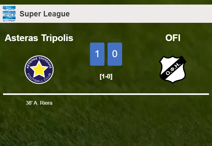 Asteras Tripolis conquers OFI 1-0 with a goal scored by A. Riera