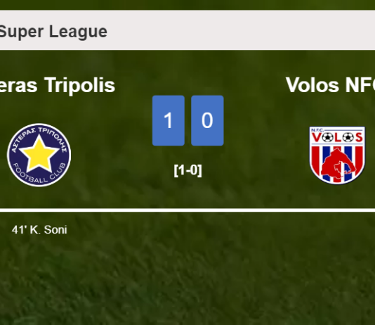 Asteras Tripolis overcomes Volos NFC 1-0 with a goal scored by K. Soni