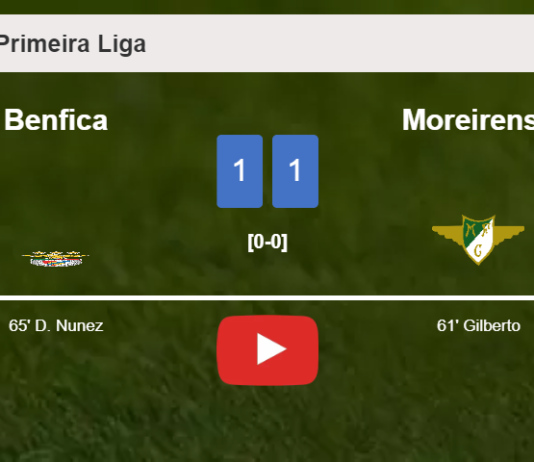 Benfica and Moreirense draw 1-1 on Saturday. HIGHLIGHTS