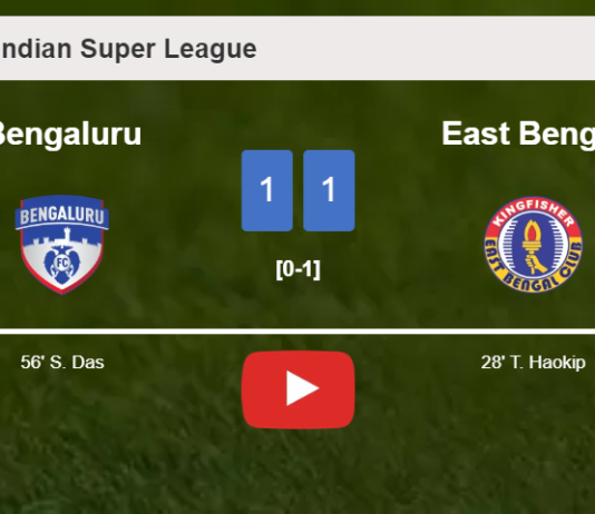 Bengaluru and East Bengal draw 1-1 on Tuesday. HIGHLIGHTS