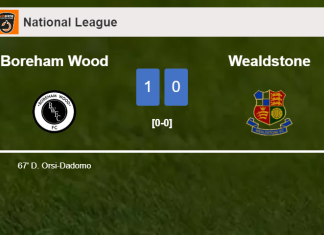 Boreham Wood conquers Wealdstone 1-0 with a goal scored by D. Orsi-Dadomo